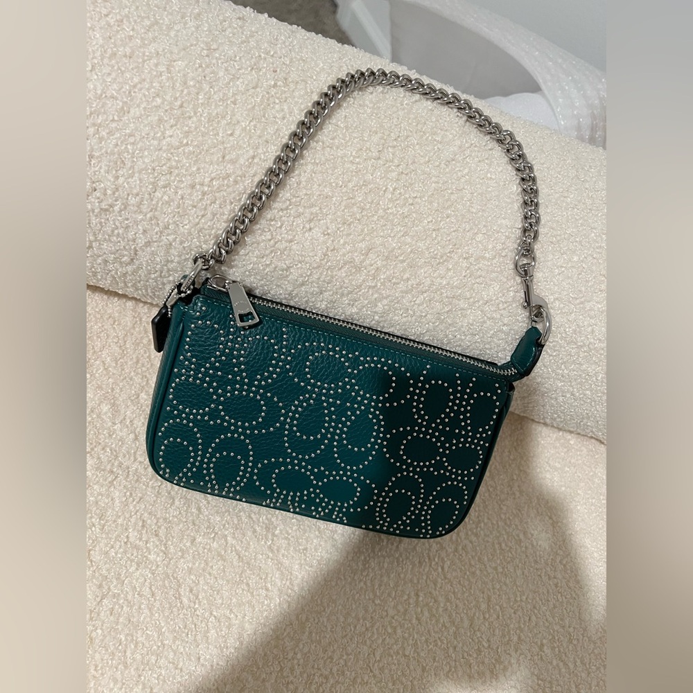 Coach Nolita 19 Signature Rivets Emerald Green Shoulder Bag Purse CX262 NWT